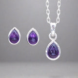 February Birthstone amethyst earrings and amethyst necklace - womens jewellery australian jewellery brand indie and Harper