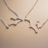 sterling silver and rose gold Constellation Gemini necklace - womens gemini constellation jewellery by Australian jewellery brands online indie and harper