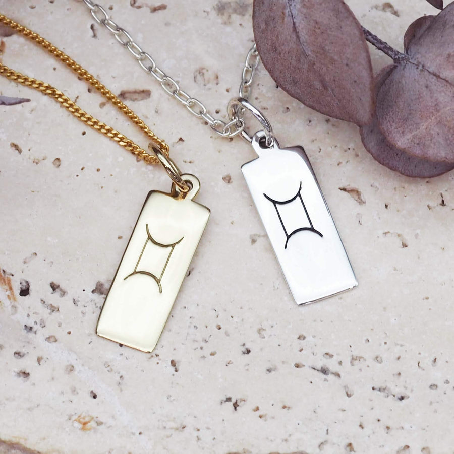 Gemini Zodiac necklaces in gold and silver - womens jewelry australian jewellery brand indie and harper