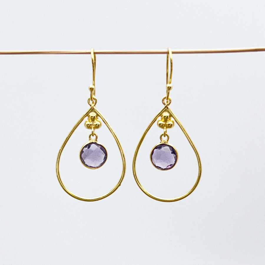 LIMITED EDITION - Gold Amethyst Earrings