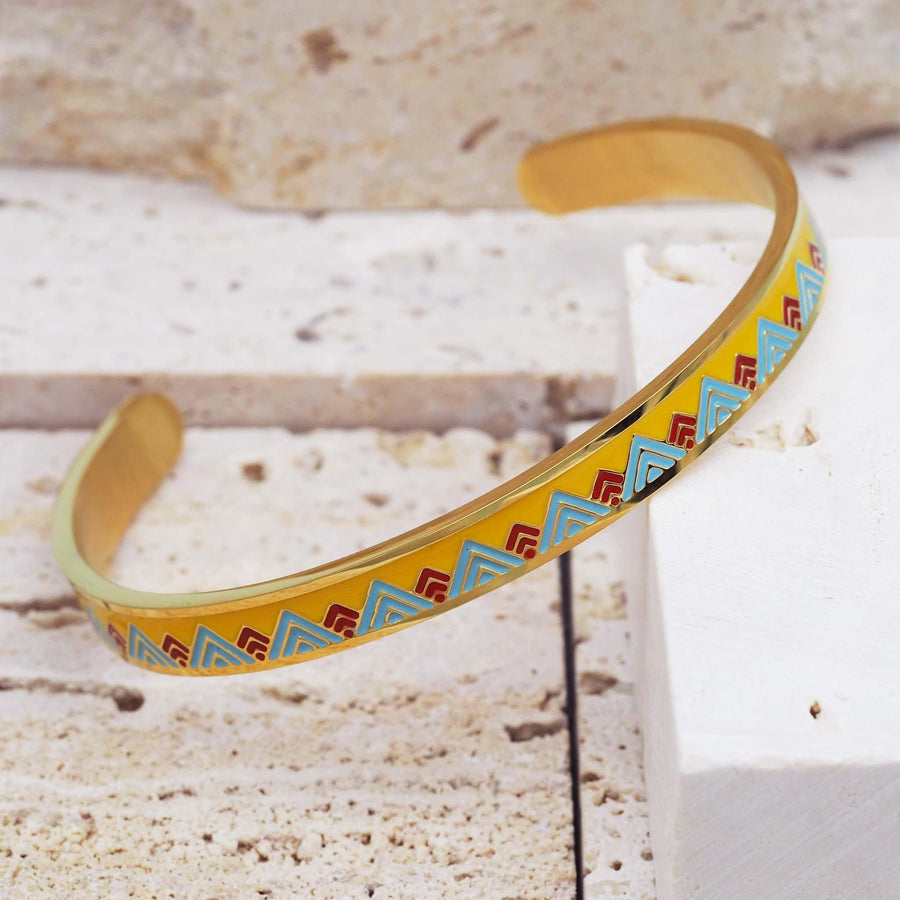 gold bracelet - gold enamel jewellery by women’s waterproof jewellery brands indie and Harper 