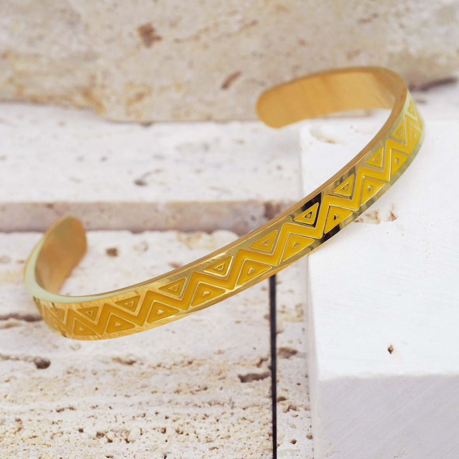 gold bracelet - gold enamel jewellery by women’s waterproof jewellery brands indie and Harper 