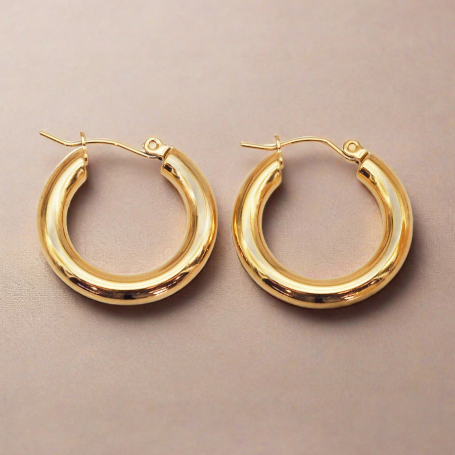 gold Hoop Earrings - womens gold jewellery by Australian jewellery brands indie and harper