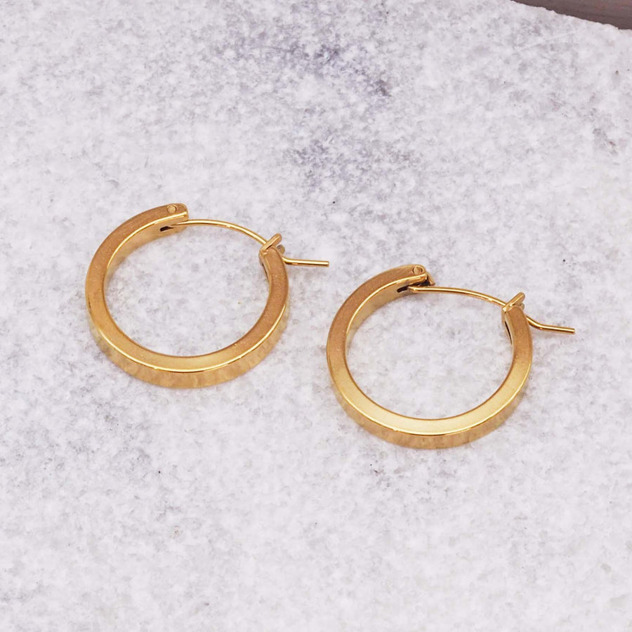 Gold hoop Earrings - gold jewellery by australian jewellery brand indie and harper