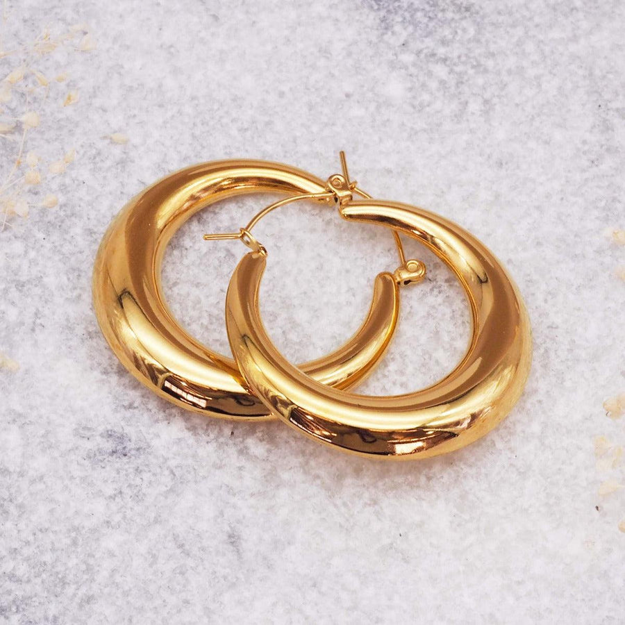 gold hoop Earrings - gold jewellery by Australian jewellery brands indie and Harper