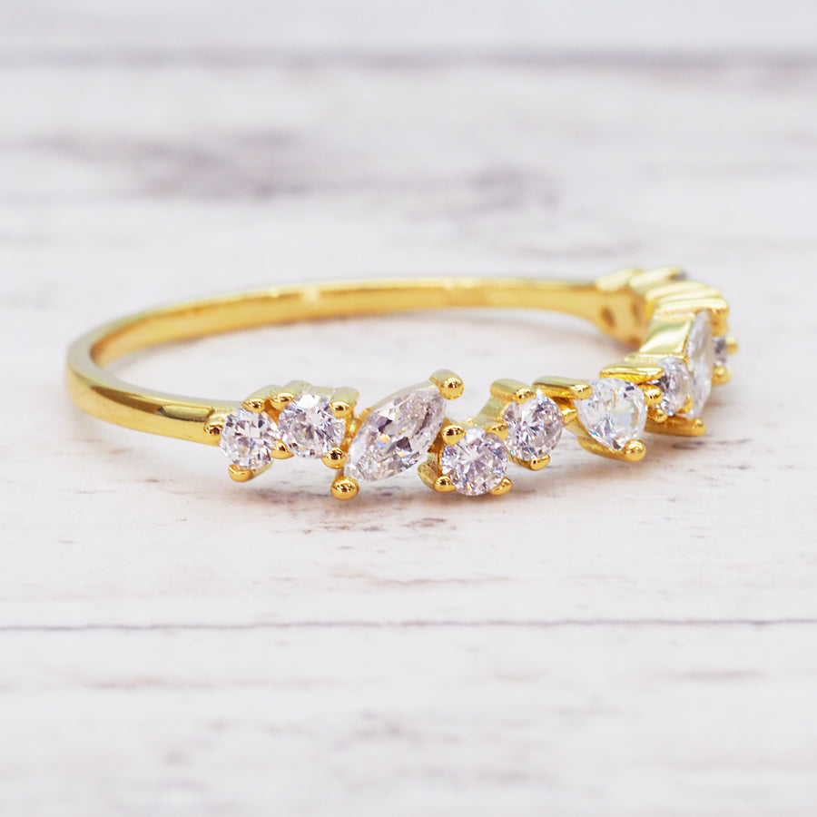 Gold infinity ring - dainty gold jewellery by online jewellery brand indie and Harper 