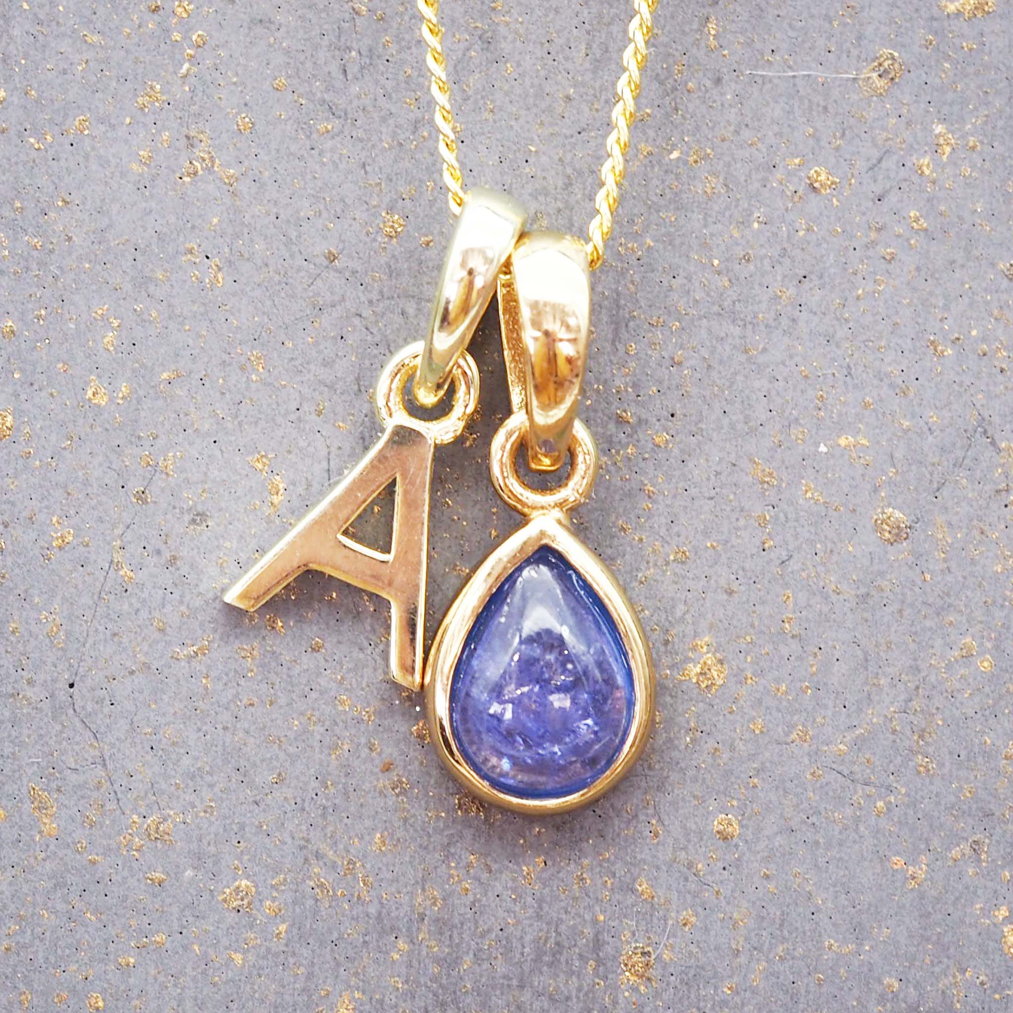 Gold Initial A Pendant and December birthstone Necklace - jewelry gifts for women by australian jewellery brands indie and harper