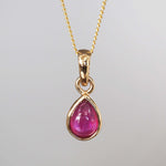 gold July birthstone ruby necklace - July birthstone ruby jewellery by Australian jewellery brands indie and harper 