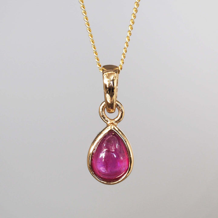 gold July birthstone ruby necklace - July birthstone ruby jewellery by Australian jewellery brands indie and harper 