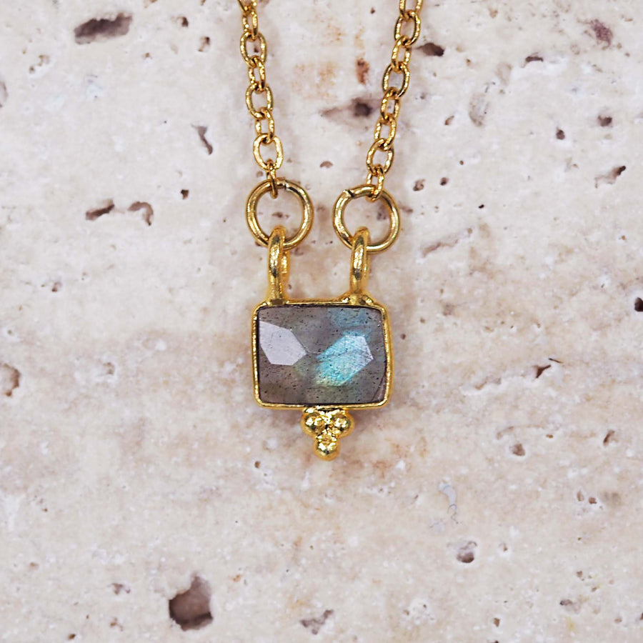 dainty gold labradorite necklace - gold labradorite jewellery by Australian jewellery brands indie and harper