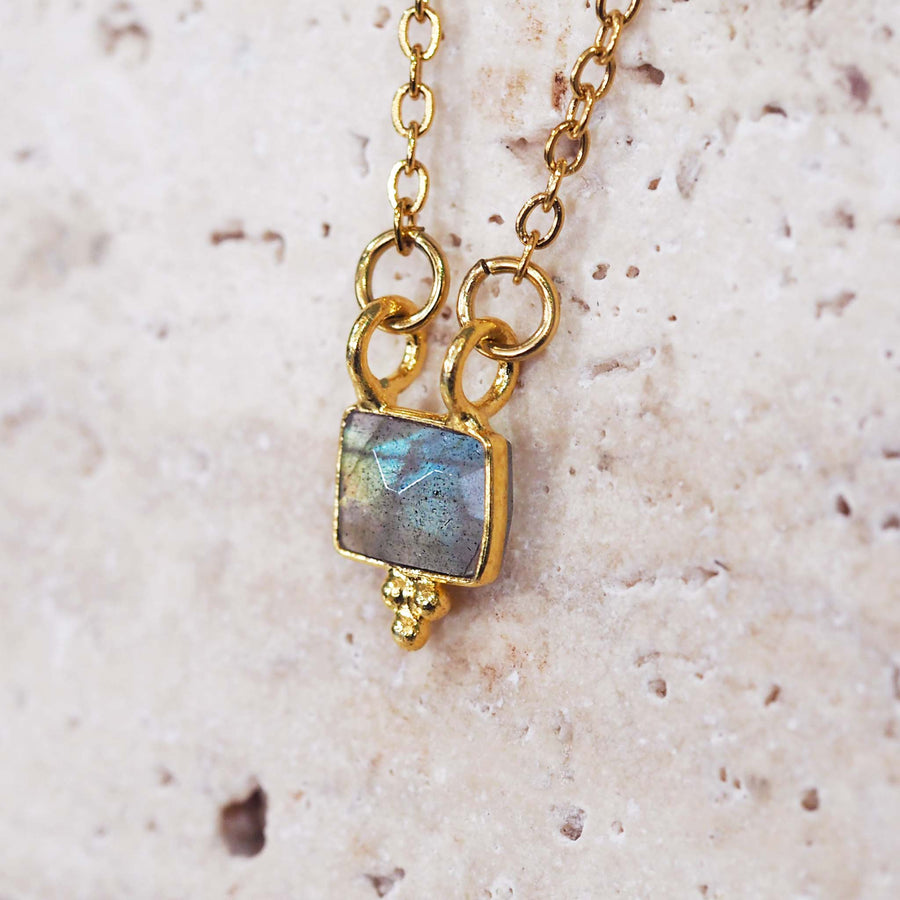 dainty gold labradorite necklace - gold labradorite jewellery by Australian jewellery brands indie and harper