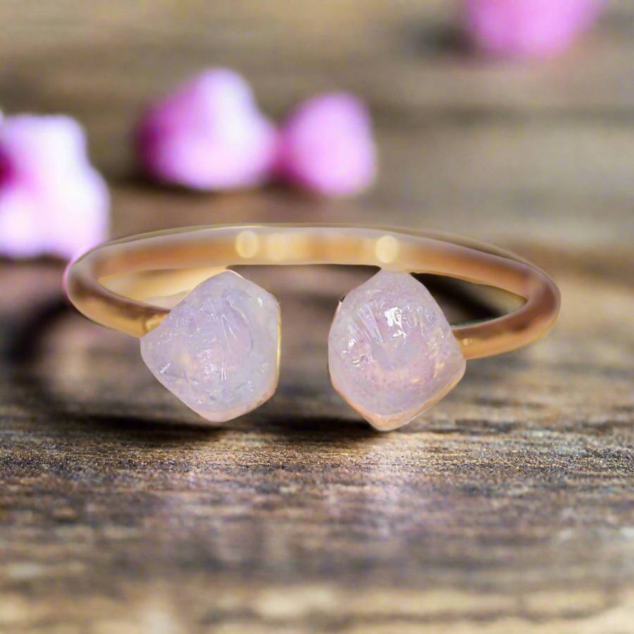 gold little raw opal ring - womens raw opal jewellery australia by australian jewellery brands indie and harper