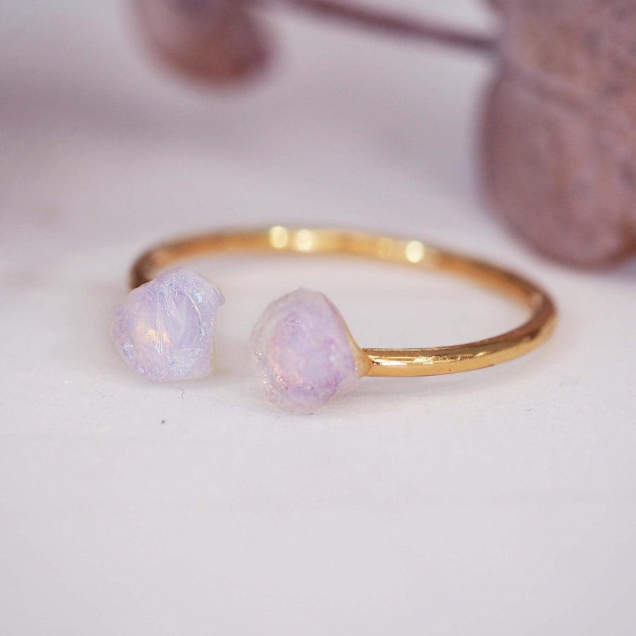 Gold Raw Opal Ring - womens raw opal jewellery australia - australian jewellery brand inddie and harper