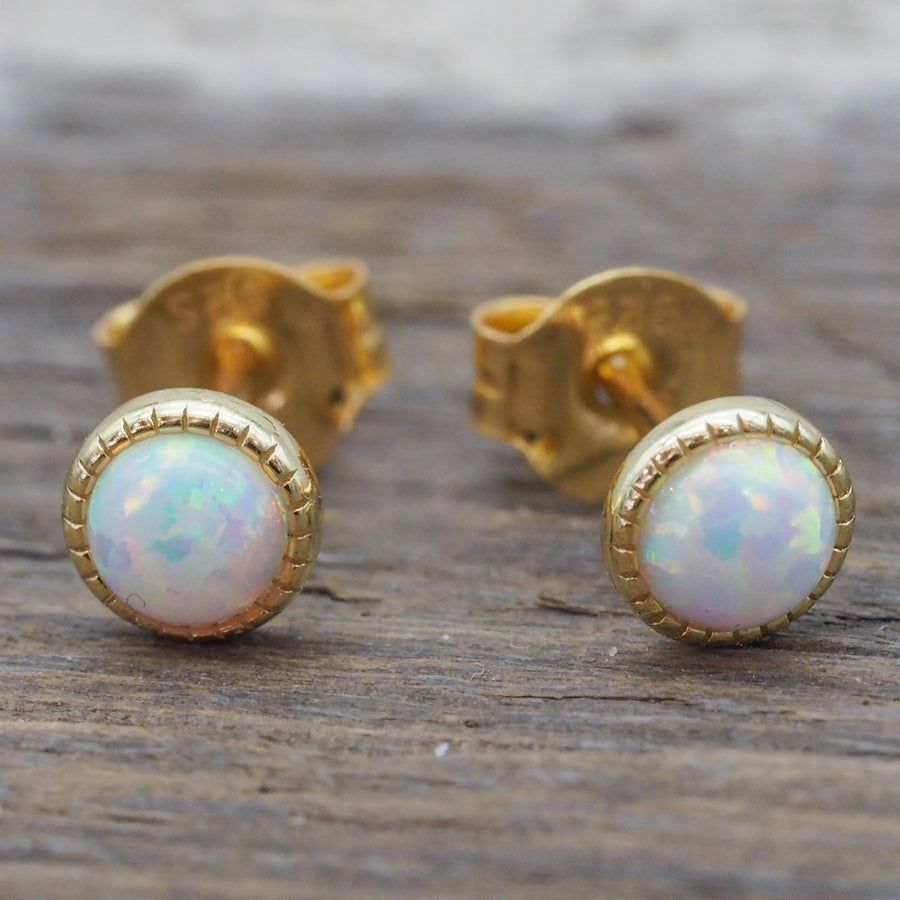 gold opal earrings - opal jewellery by australian jewellery brand indie and Harper