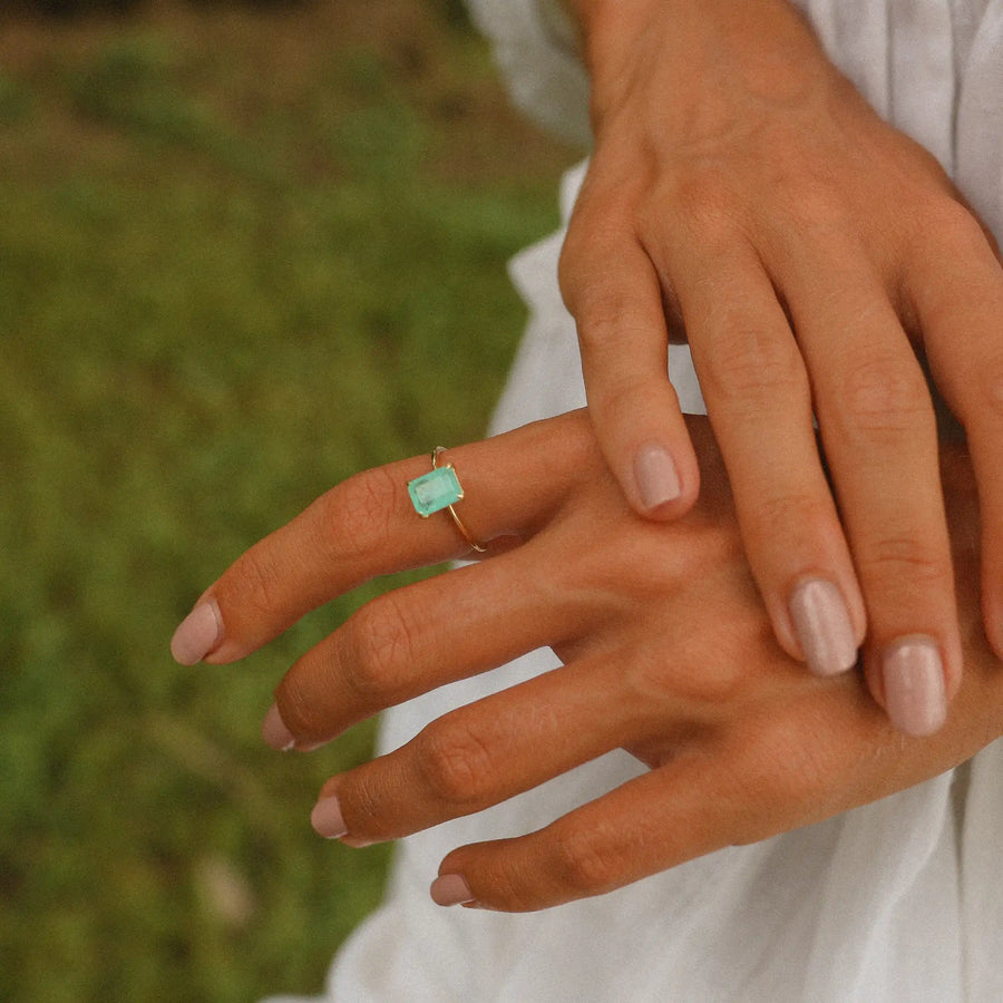 gold tourmaline ring - womens gemstone jewellery by Australian jewellery brands indie and Harper online 