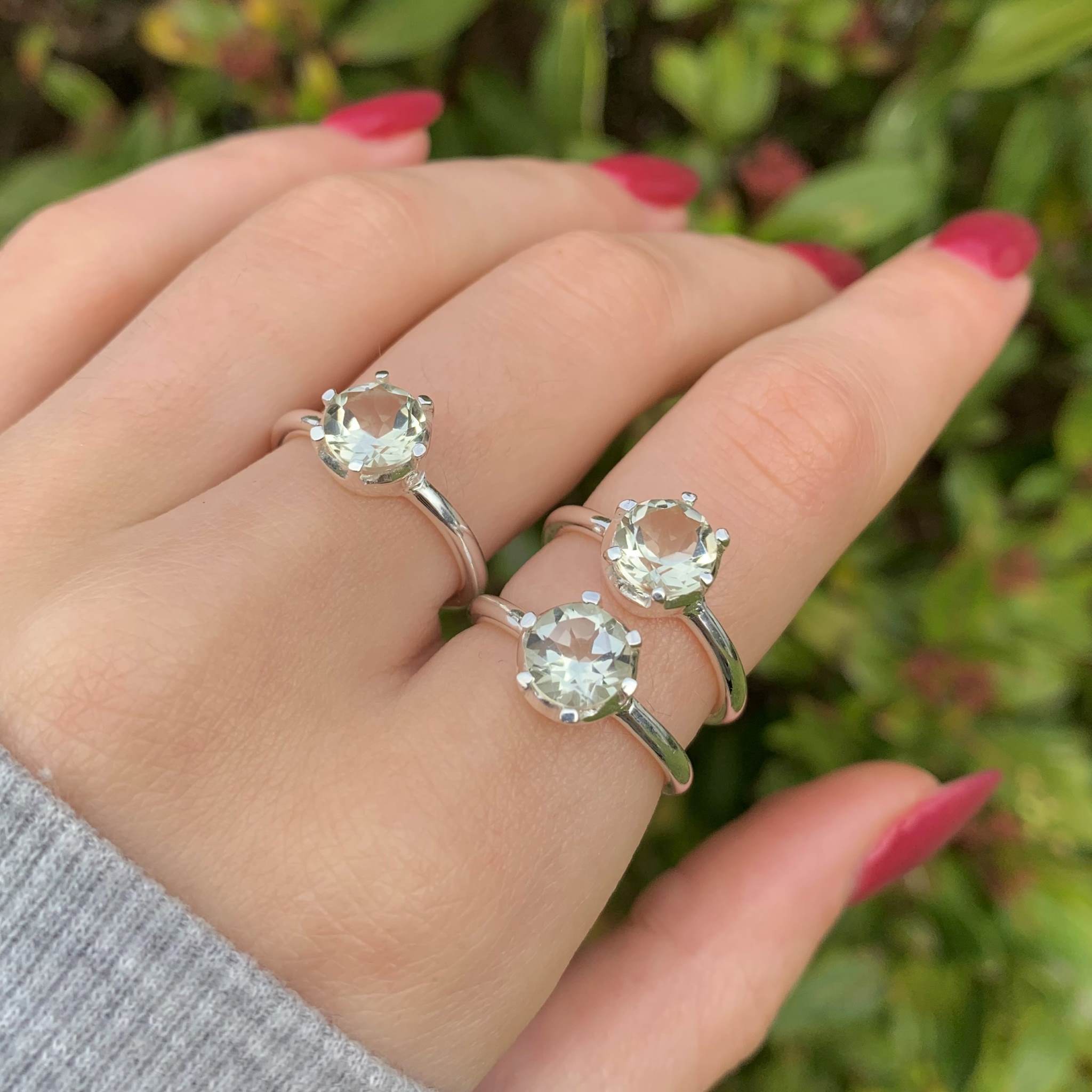 green amethyst rings - gemstone jewellery by Australian jewellery brands indie and harper