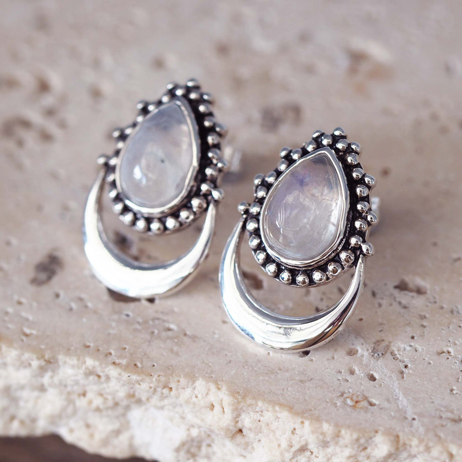 LIMITED EDITION - Half Moon Moonstone Earrings