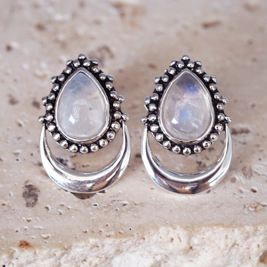 LIMITED EDITION - Half Moon Moonstone Earrings