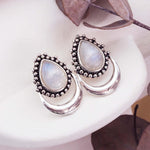 Sterling silver Half Moon Moonstone Earrings - moonstone jewellery by womens jewelry brand indie and harper