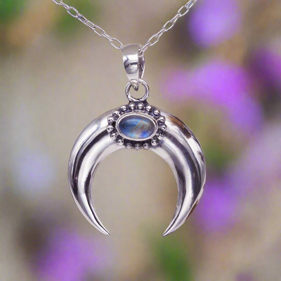 Half Moon Sterling silver Moonstone Necklace - moonstone jewellery by australian jewellery brands indie and harper