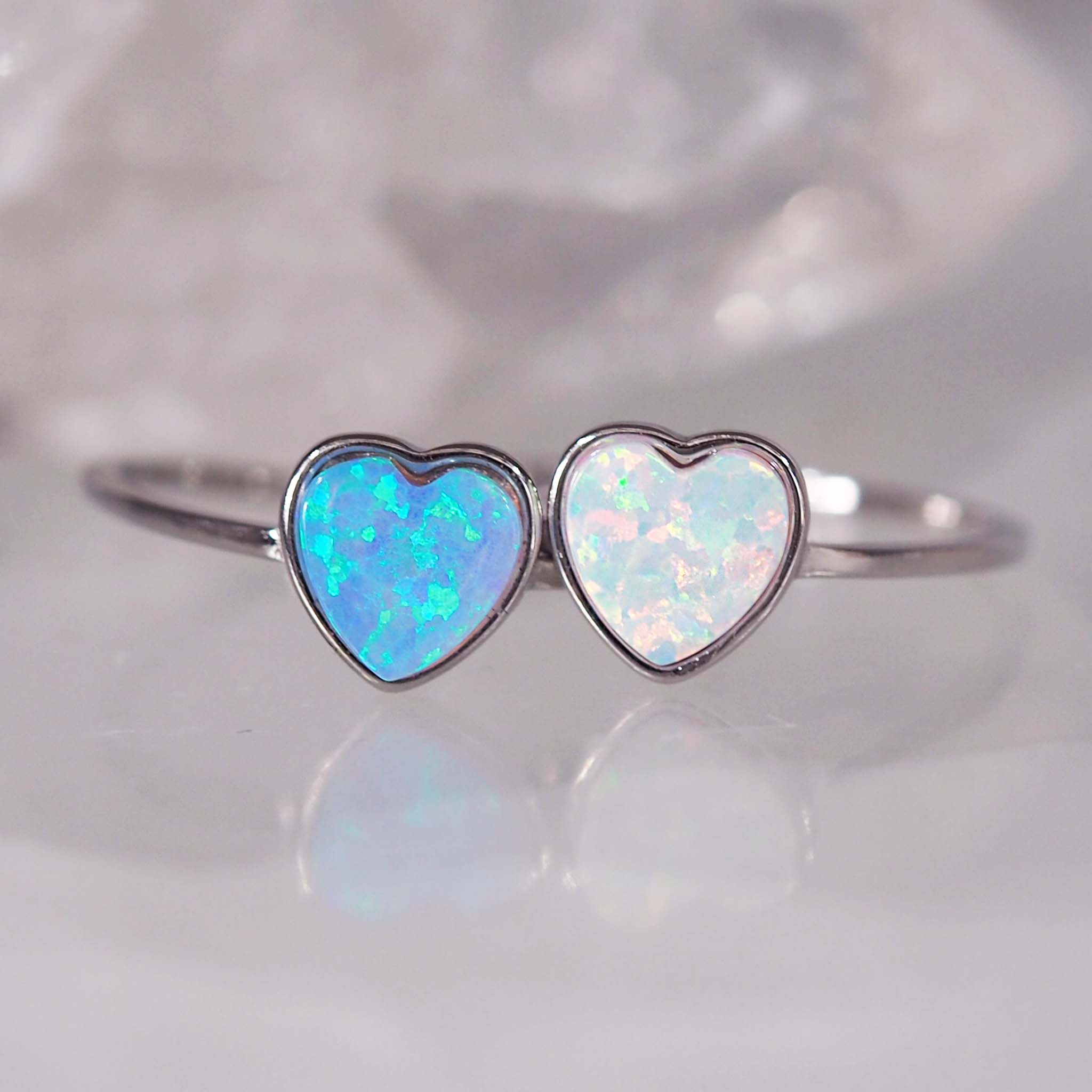 dainty heart opal Rings - opal jewellery by australian jewellery brands online indie and Harper