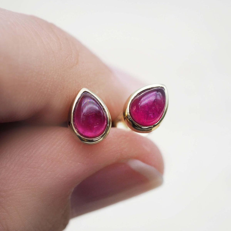 january birthstone gold garnet earrings - january birthstone jewellery by Australian jewellery brands indie and harper