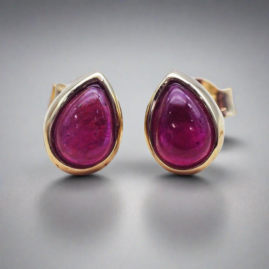 january birthstone gold garnet earrings - january birthstone jewellery by Australian jewellery brands indie and harper