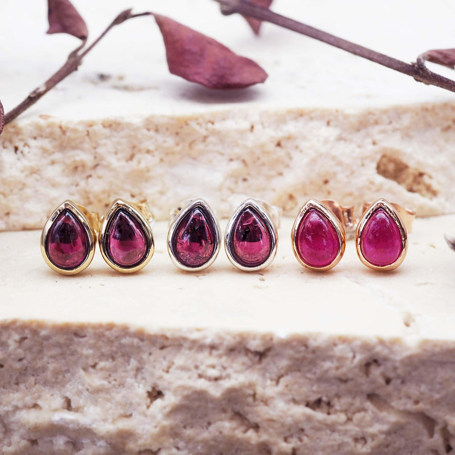 january birthstone garnet earrings - womens jewellery by australian jewellery brand indie and harper