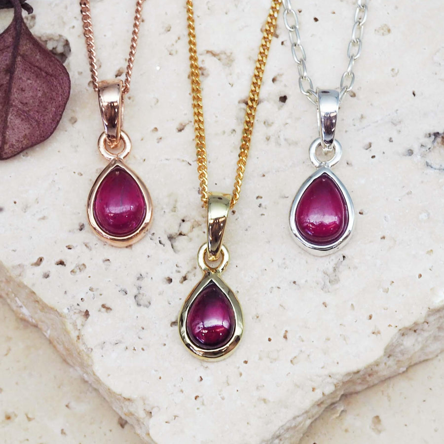 July Birthstone ruby Necklaces - womens jewelry by Australian jewellery brand indie and harper