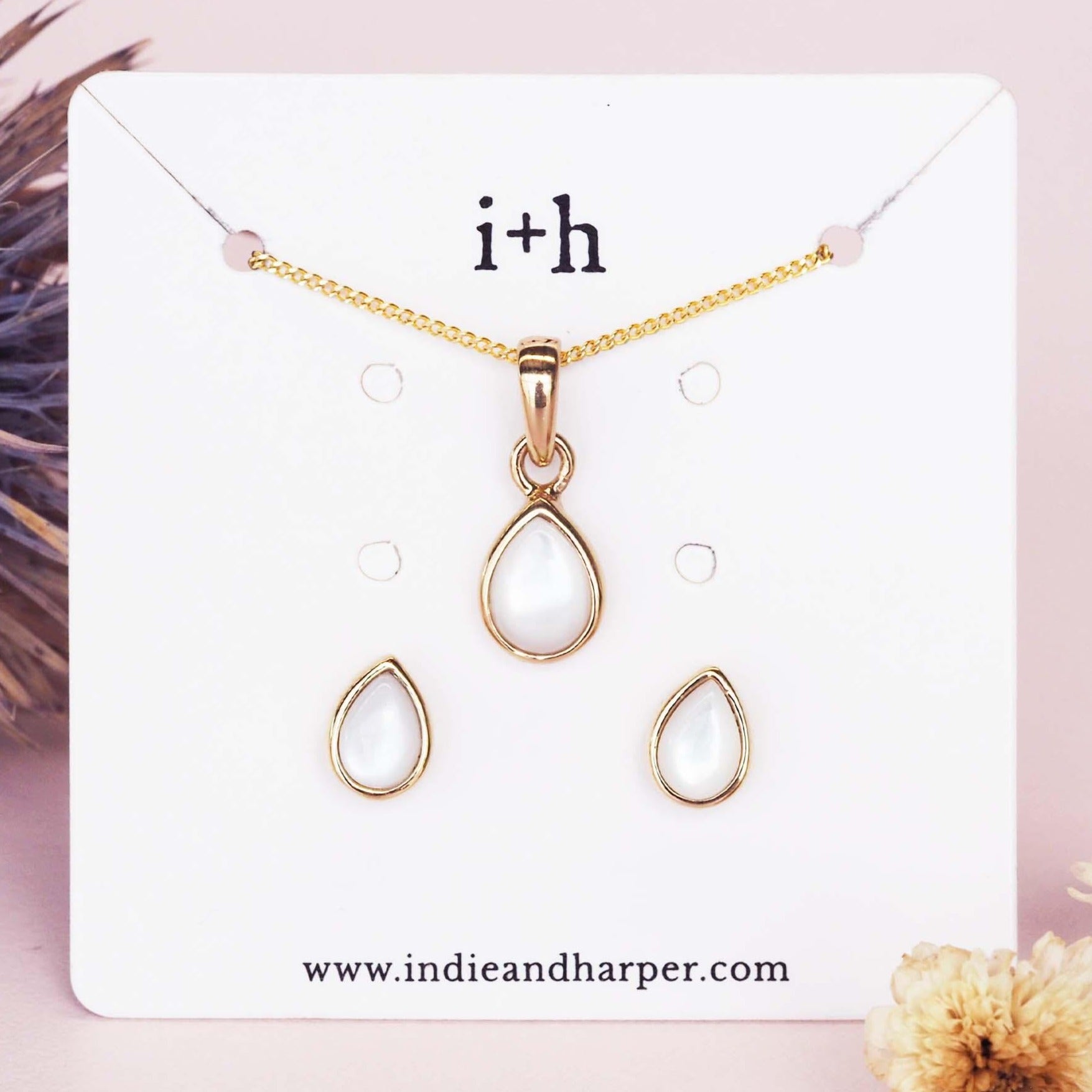 June Birthstone Pearl earrings and pearl necklace - gold jewellery by Australian jewellery brand indie and harper