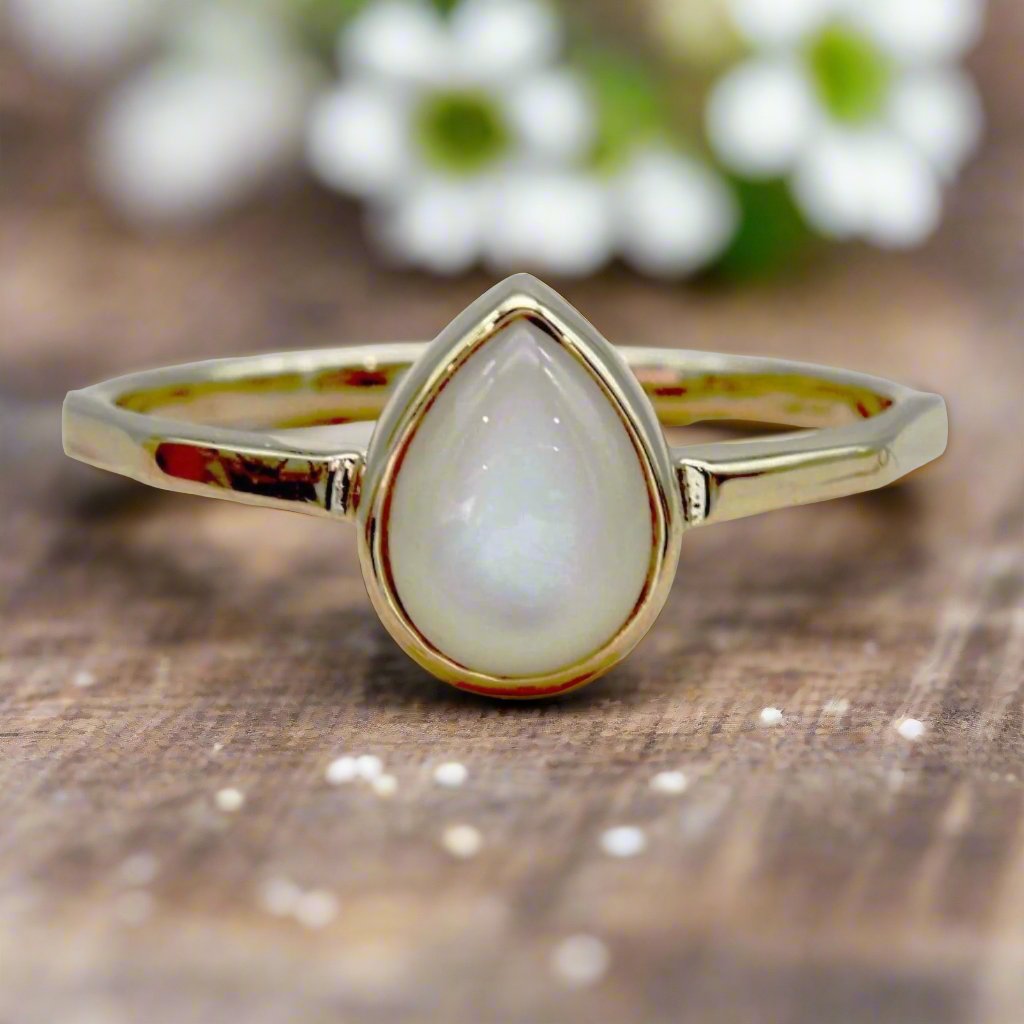 june birthstone pearl ring - gold rings by Australian jewellery brand indie and harper