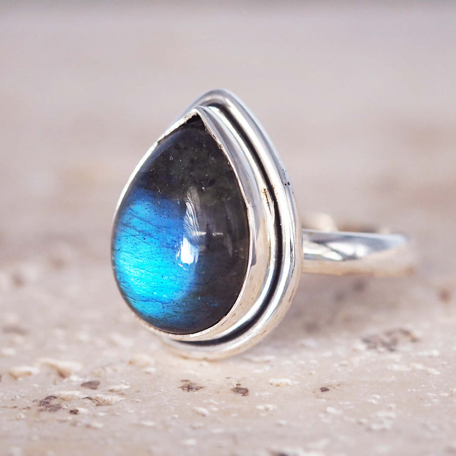 LIMITED EDITION - Labradorite Rain Drop Ring