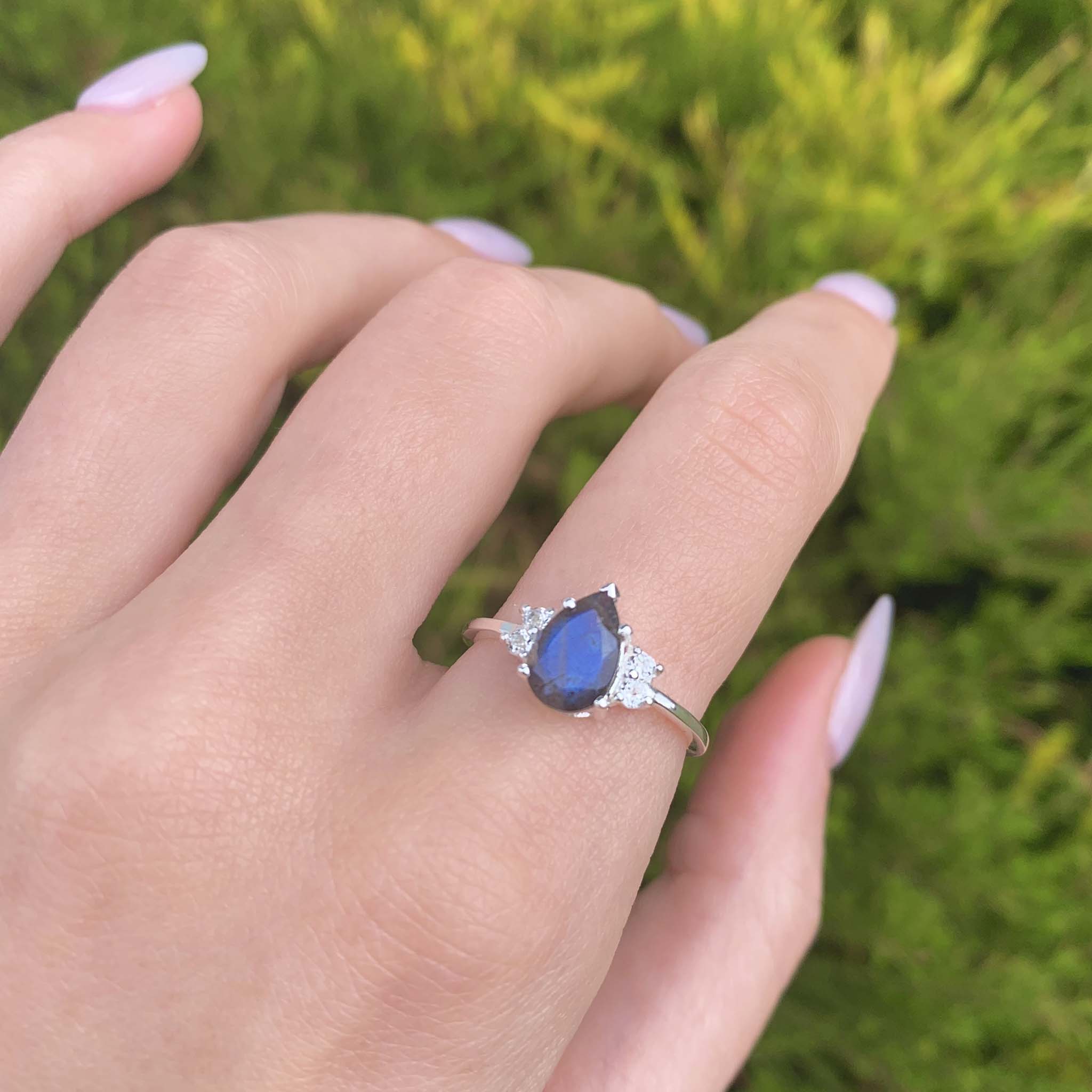 abradorite ring - womens gemstone jewellery by australian jewellery brands indie and Harper