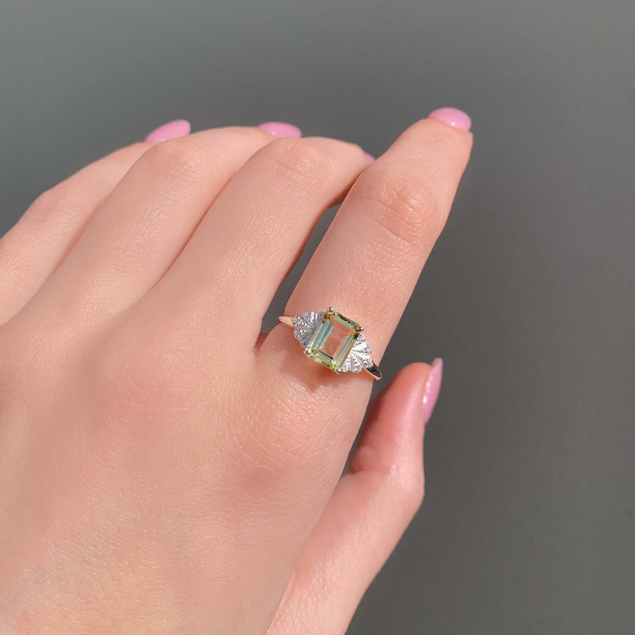 White topaz and lemon quartz ring - gemstone jewellery by Australian jewellery brands indie and Harper