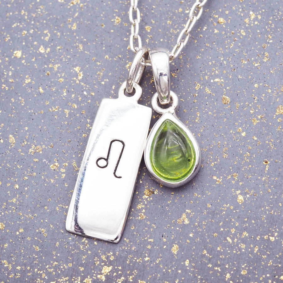 Zodiac leo and August birthstone Sterling Silver peridot necklace - womens jewelry by Australian jewellery brand indie and harper