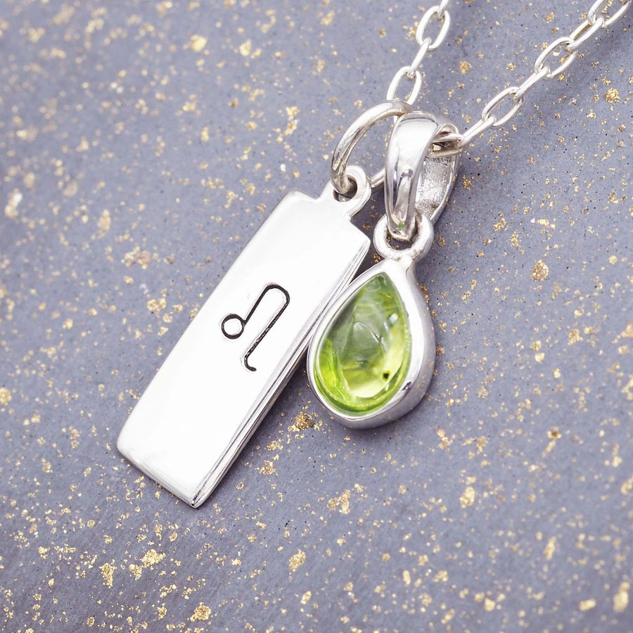 Zodiac Leo and August birthstone Sterling silver peridot necklace - womens jewelry by Australian jewellery brand indie and harper 