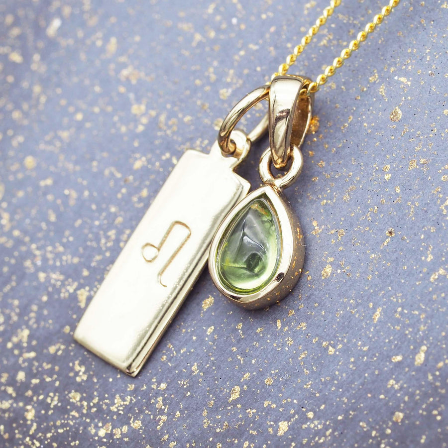 Zodiac leo and August birthstone gold peridot necklace - gold jewellery by Australian jewellery brand indie and harper