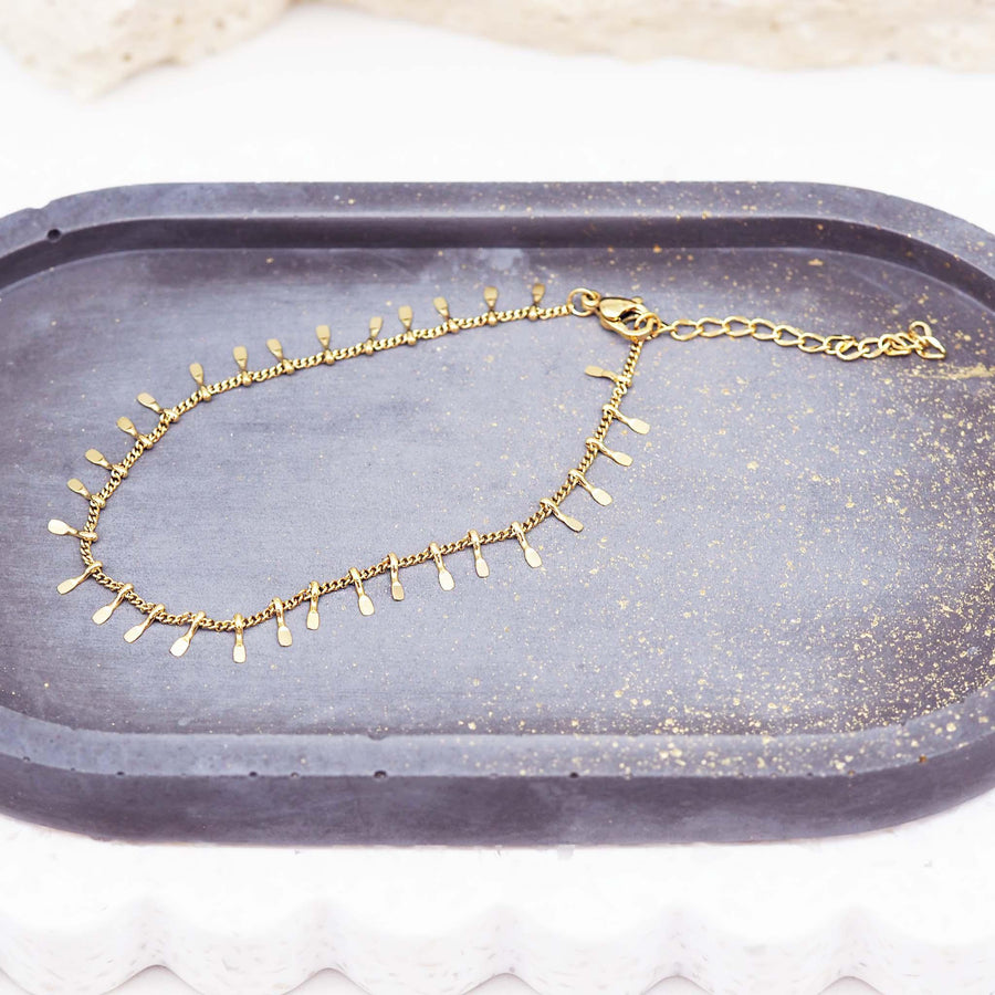 gold anklet - gold jewellery by Australian waterproof jewellery brands indie and harper