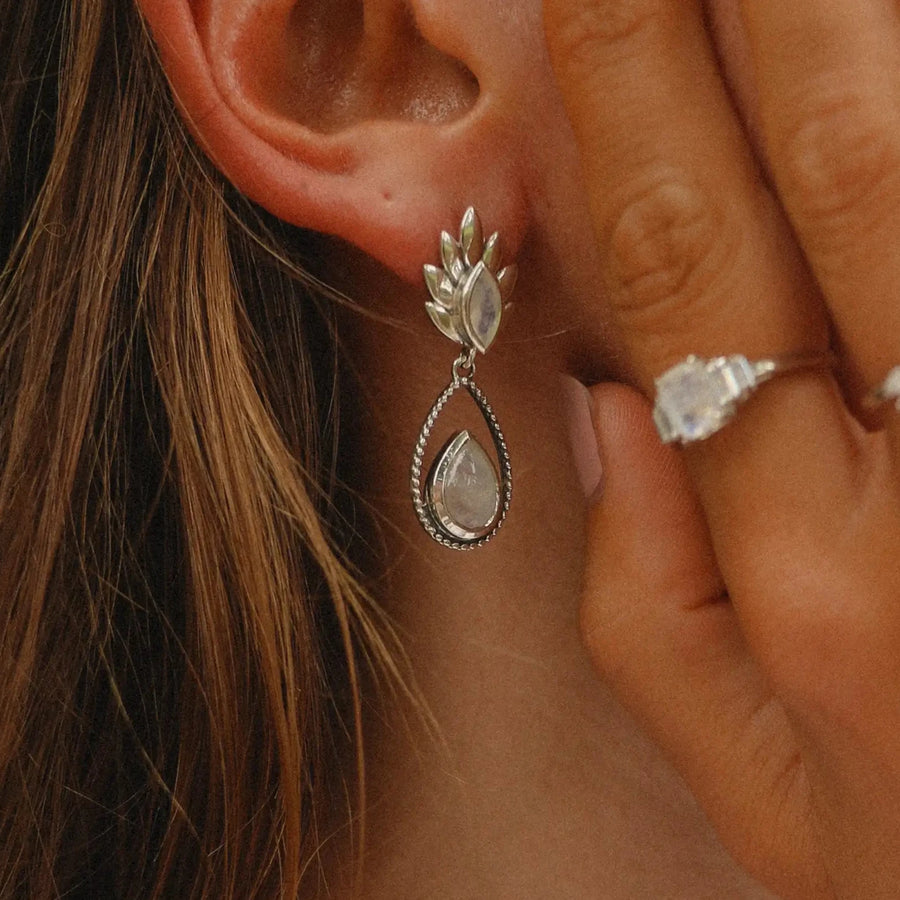 Magical moonstone earrings - moonstone jewellery by Australian jewellery brands indie and harper