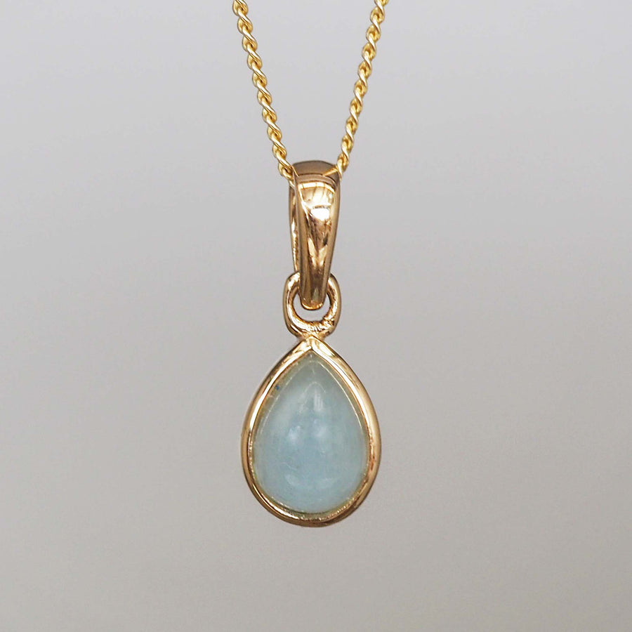 March birthstone gold aquamarine necklace - aquamarine jewellery by Australian jewellery brands indie and Harper 