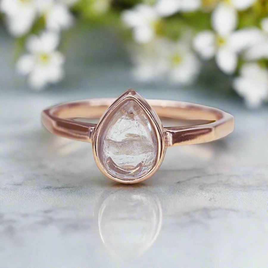 march birthstone rose gold aquamarine ring - womens jewelry by Australian jewellery brands indie and harper