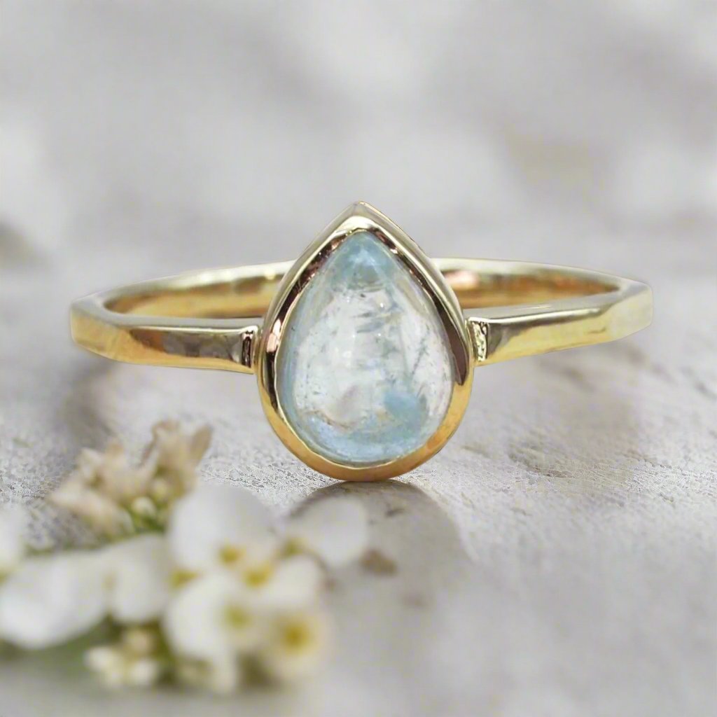 march birthstone gold aquamarine ring - womens jewelry by Australian jewellery brands indie and harper