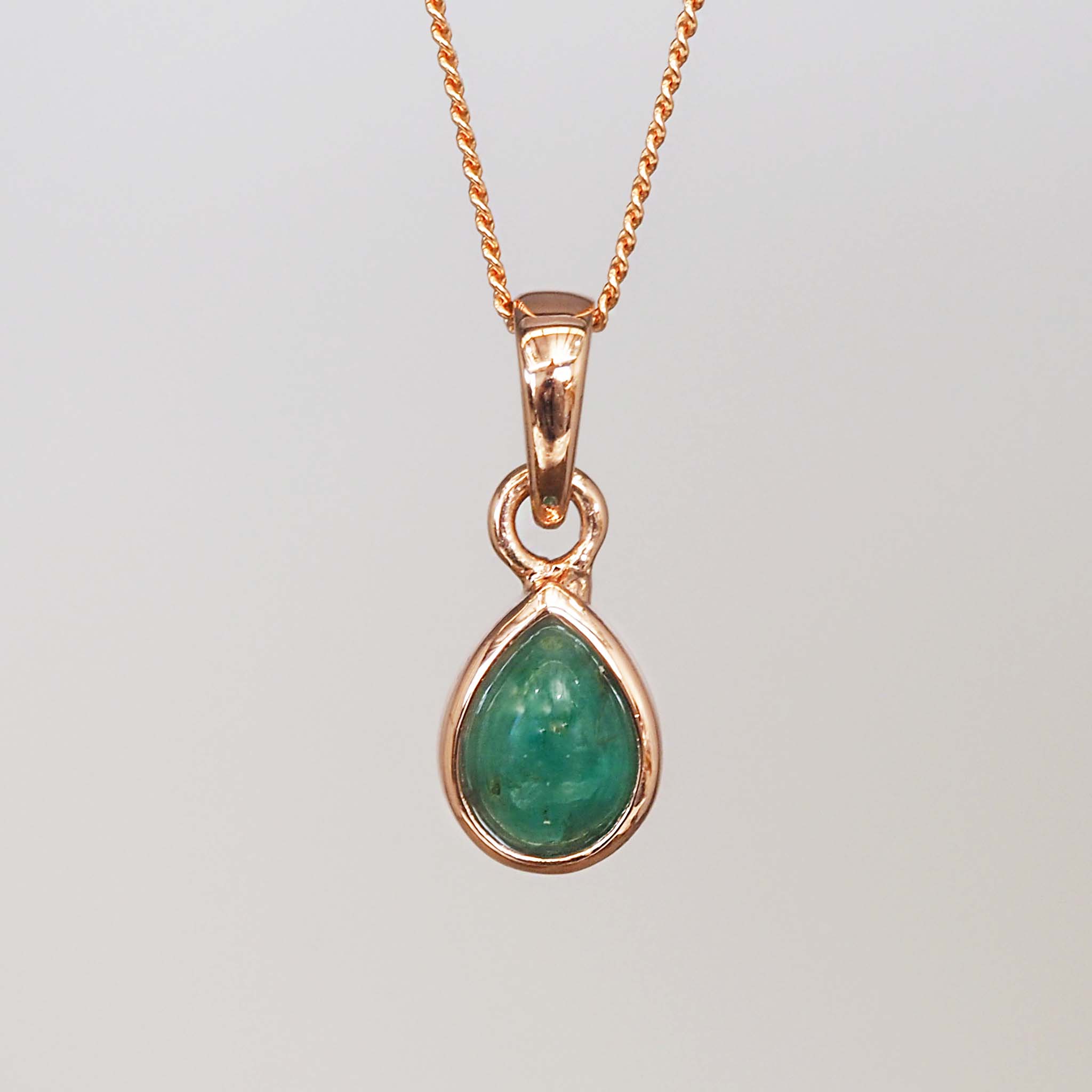 May birthstone emerald necklace - rose gold necklace by Australian jewellery brand indie and Harper 