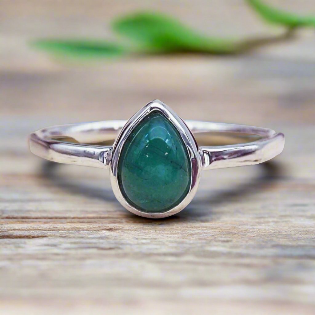 may birthstone ring - sterling silver emerald ring - may birthstone jewellery and emerald jewellery by australian jewellery brands indie and Harper 