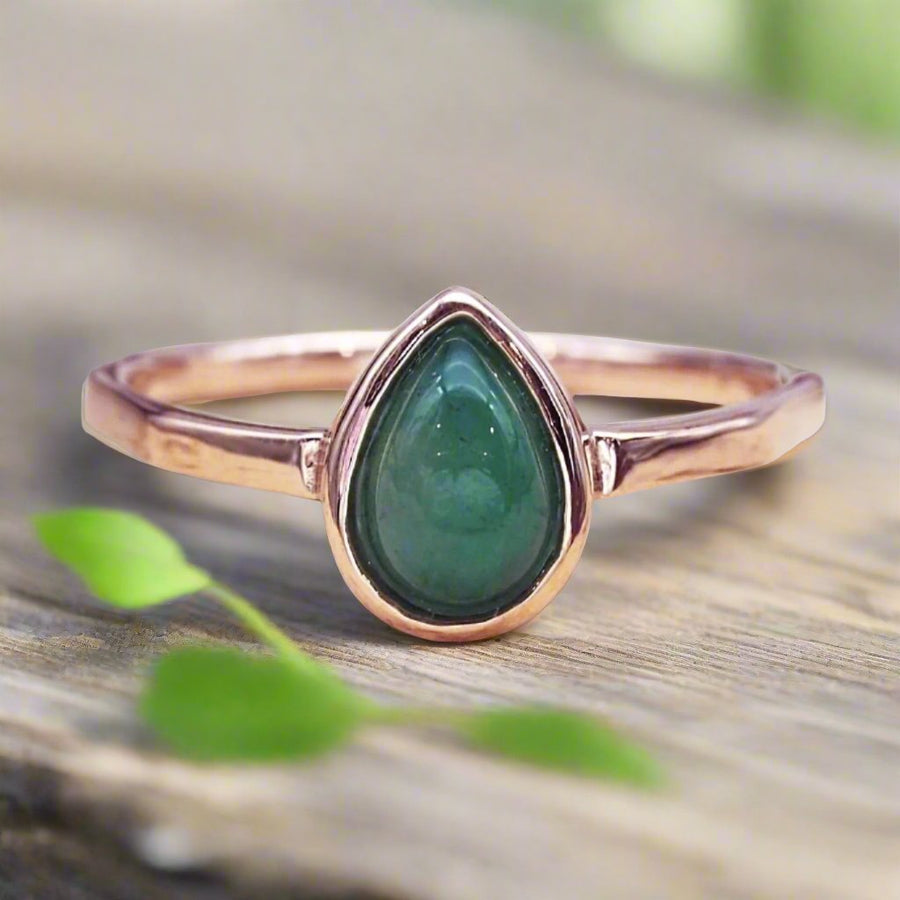 May birthstone rose gold emerald ring - May birthstone jewellery and emerald jewellery by australian jewellery brands indie and Harper 