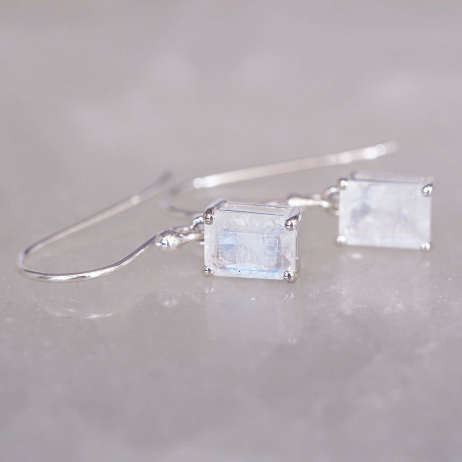 Sterling silver classic moonstone earrings - moonstone jewellery by Australian jewellery brands indie and harper