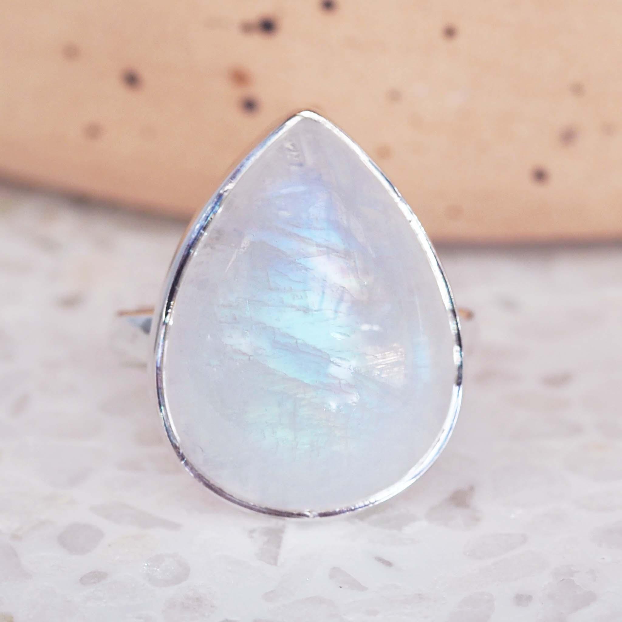 Sterling silver Moonstone Ring - womens moonstone jewellery by australian jewellery brands online indie and harper