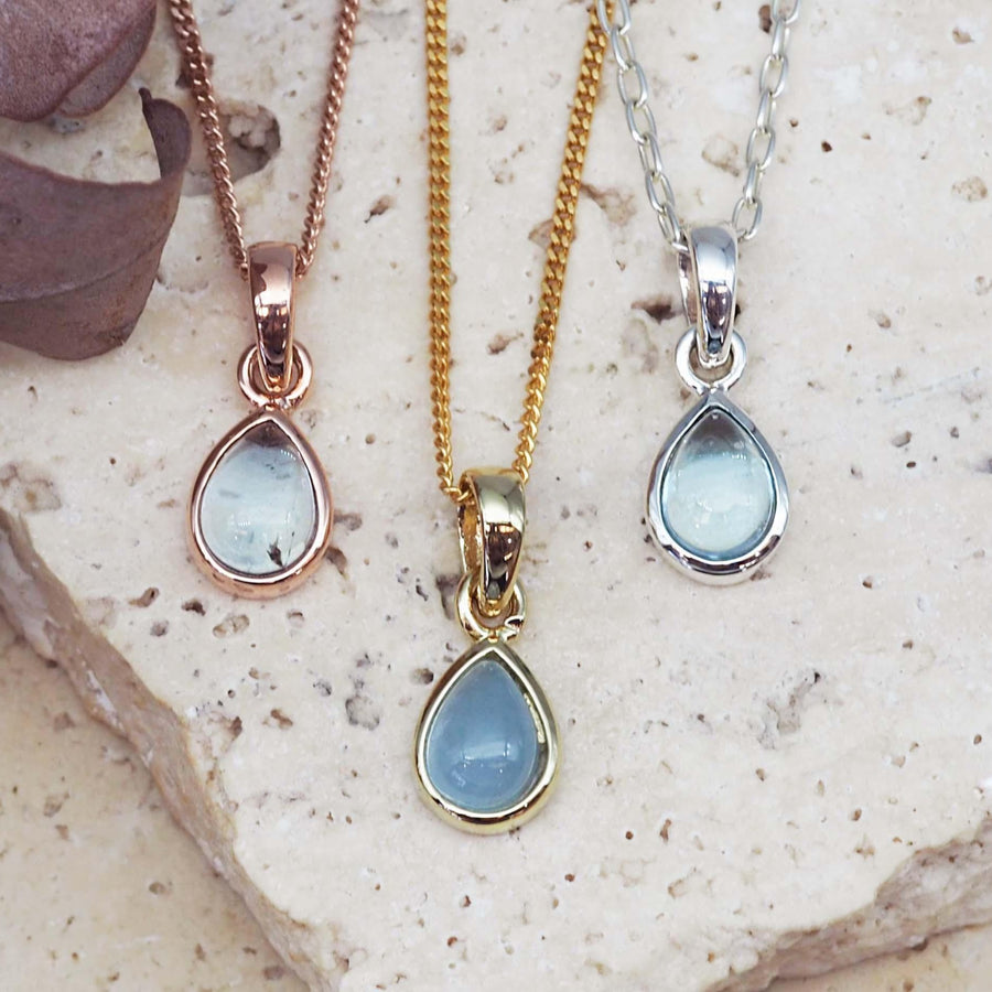 November Birthstone blue topaz Necklaces by Australian jewellery brand indie and Harper 