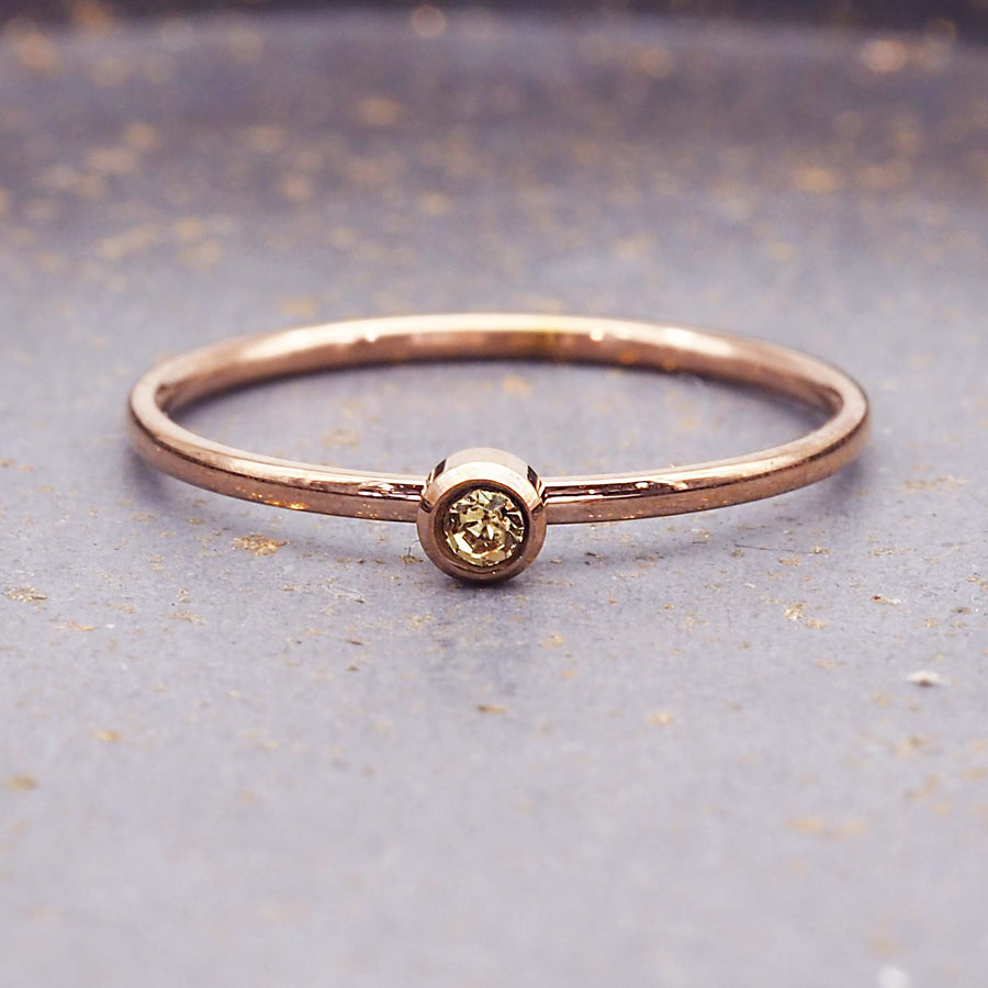 November Birthstone dainty rose gold ring - rose gold jewellery by Australian jewellery brands indie and Harper 