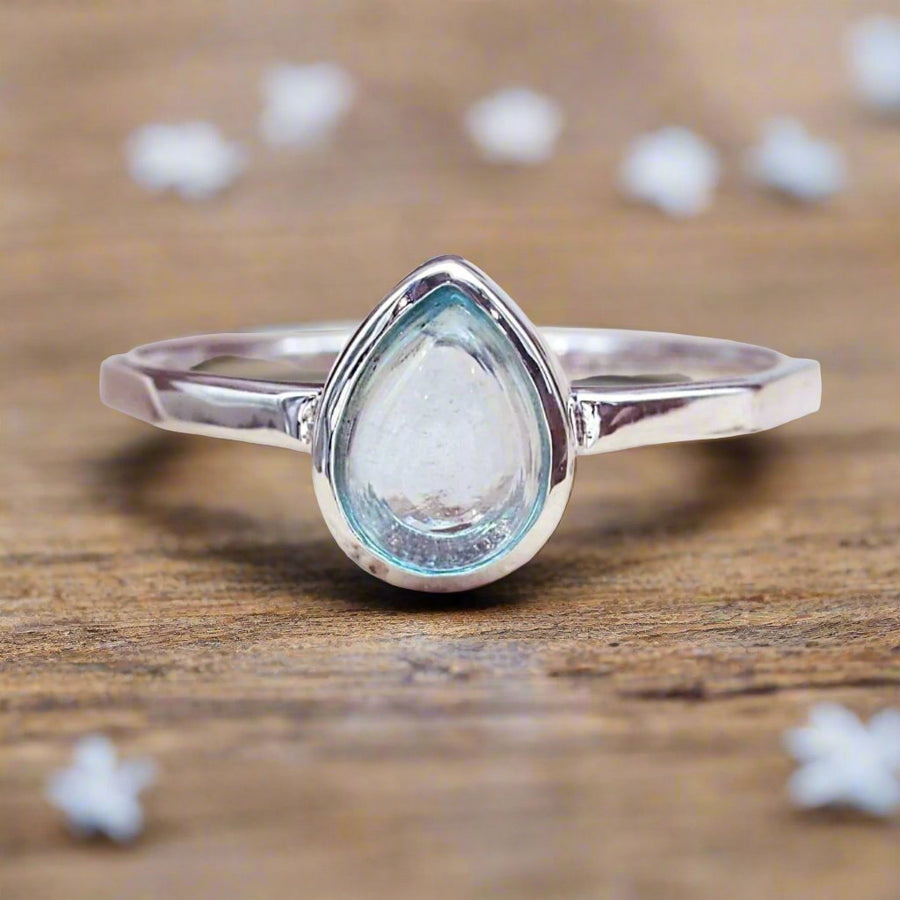 november birthstone blue topaz ring - sterling silver jewellery by australian jewellery brand indie and harper